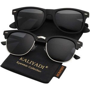 2 Pack Polarized Sunglasses Men Women Semi-Rimless Frame Sun glasses UV Blocking